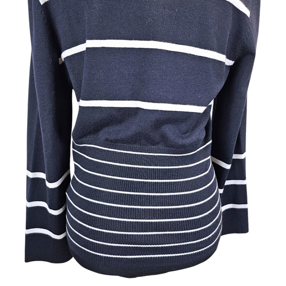 Carlisle Silk Blend Nautical Luxe Knit Snap Front Cardigan Sweater Medium Sailor - Picture 11 of 14